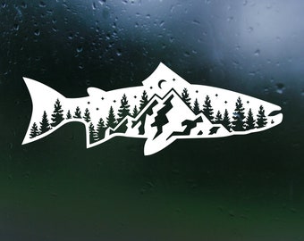 Dye Cut Fish Outdoor Scene Decal For Cars, Trucks, Windows, Campers and More