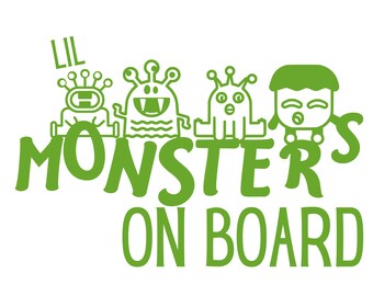Lil' Monsters On Board Car Decal