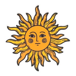 Waterproof Vinyl Sun Sticker Decal - Car, Truck, Laptop, Sticker Decal