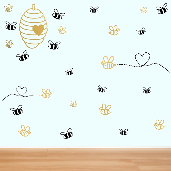 Bee Wall Decal Etsy