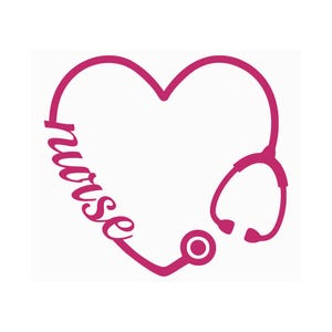 Nurse Heart Stethoscope Vinyl Decal: Car, Laptop, Mug