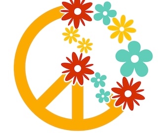 Boho Peace Flower Decal: Custom Die Cut Waterproof Vinyl
