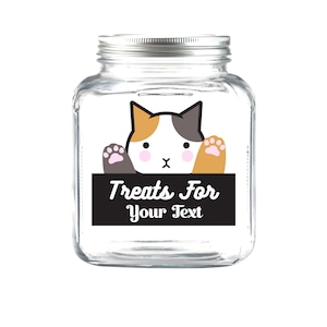 Custom Calico Cat Treat Container Decal
