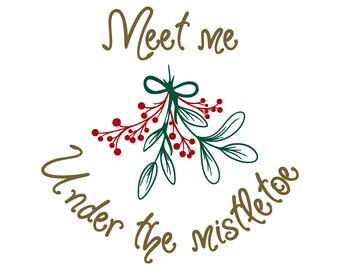 Meet Me Under The Mistletoe Decal - Waterproof Die Cut Vinyl Decal