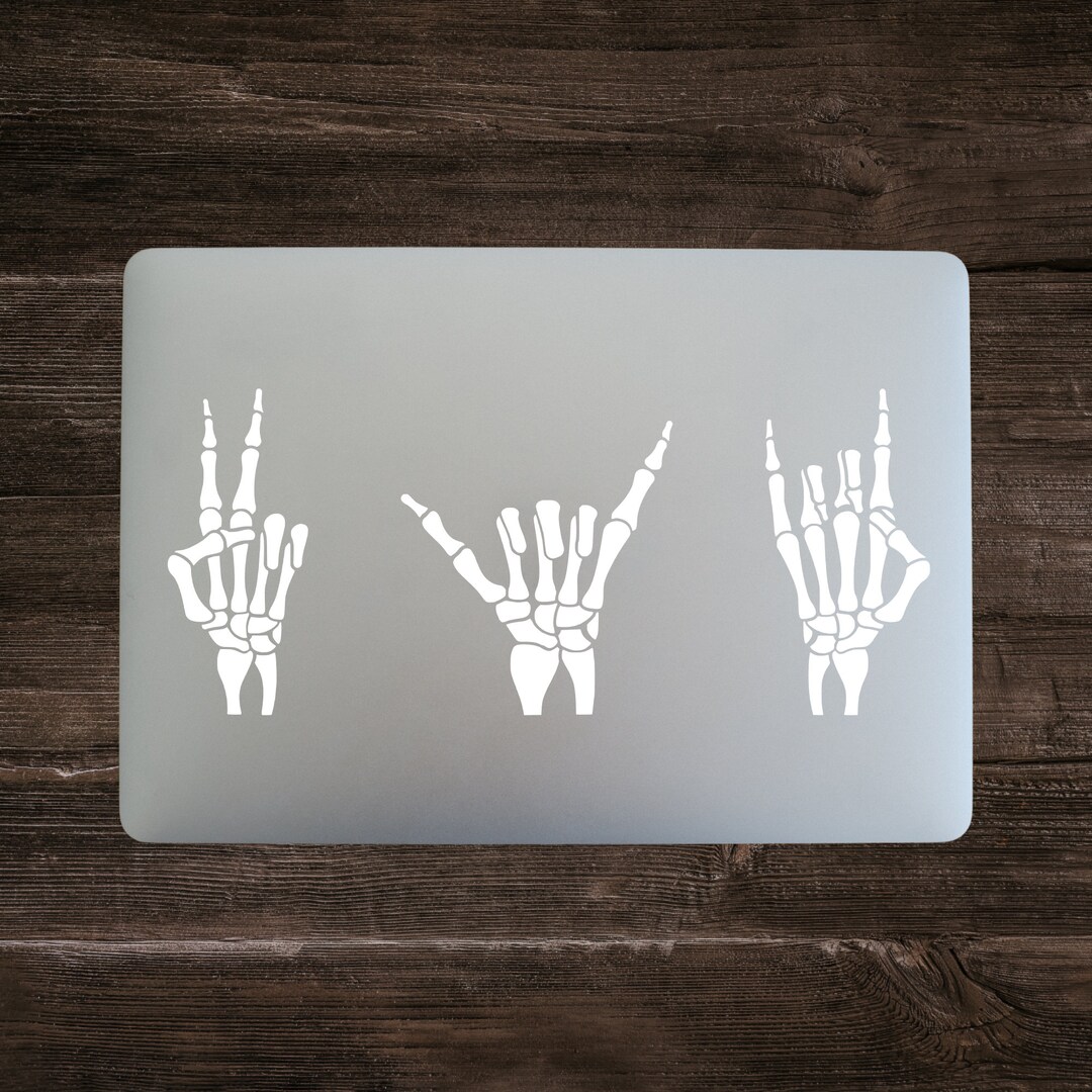 Skeleton Hand Sign Halloween Decals - Etsy