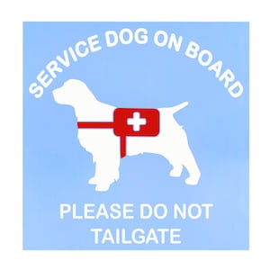 Service Dog On Board Vinyl Decal- Car Decal, Truck Decal, Rear Window Decal