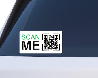Vattentät vinyldekal med QR-kod "Scan Me"