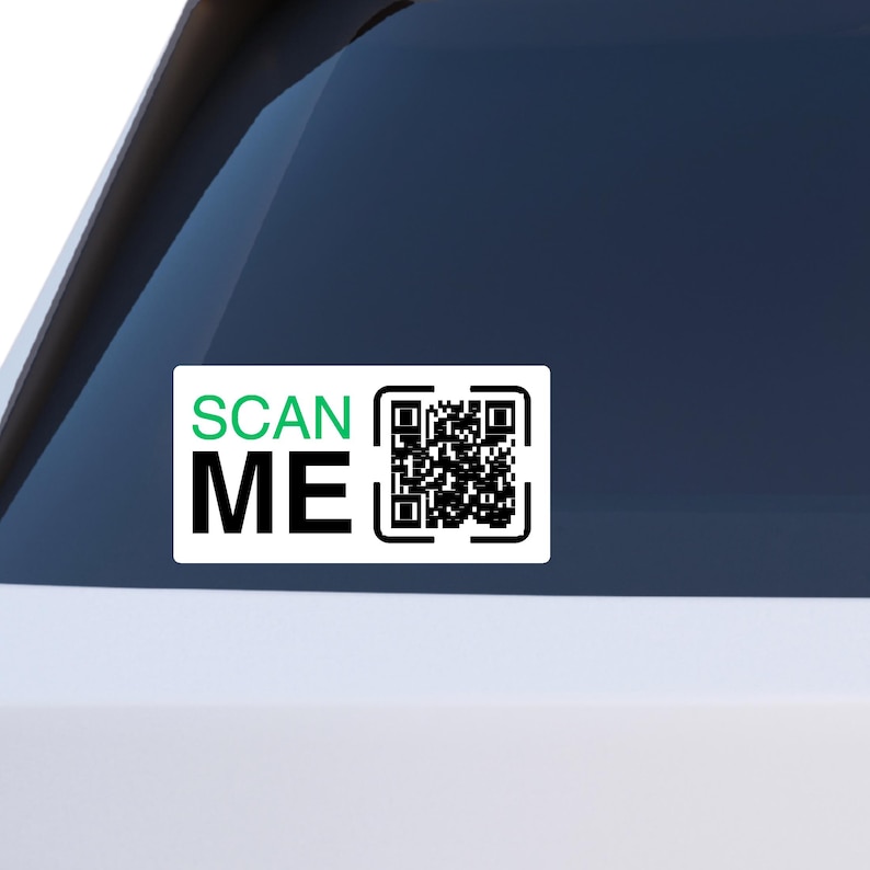 Waterproof Vinyl "scan Me" QR Code Sticker Decal - Etsy