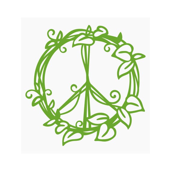 Vine Peace Sign Decal: Die Cut Vinyl, Car, Laptop, Window