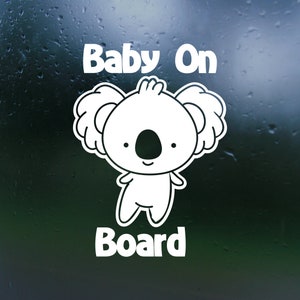 Koala Baby On Board Vinyl Decal- Car Decal, Rear Window Decal, Bumper Sticker