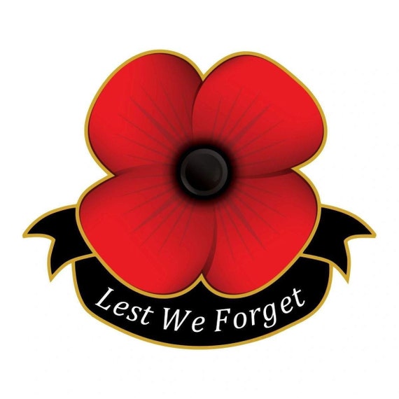 Poppy Day Lest We Forget Remembrance Car Decal Vinyl Sticker For Bumper Window 