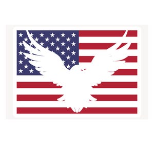 Wasserdichter Vinyl-Aufkleber mit der amerikanischen Flagge und Adler-Silhouette - Fahrzeug-/ Fenster-/ Wohnwagen-Aufkleber