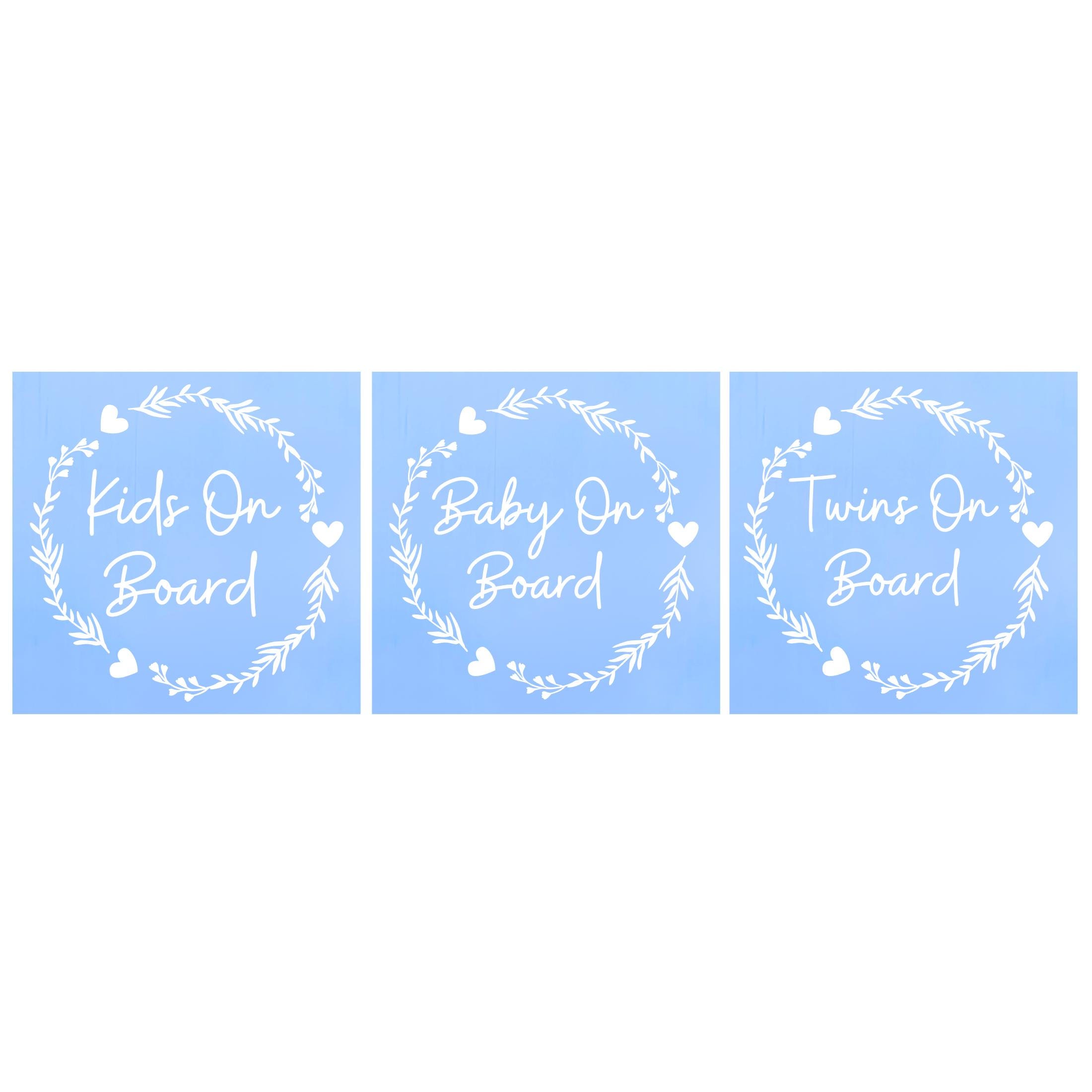 Autocollant "Bébés Jumeaux à Bord" - Sticker Vinyle Gris Foncé Vintage 14 Cm, Pour Vitre Ou Carrosserie Voiture - 9