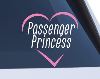 Die Cut Vinyl Passenger Princess Heart Car Decal