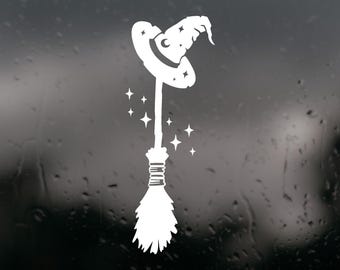 Witches Broom Vinyl Decal: Waterproof Car, Laptop, Tumbler Sticker