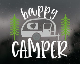 Vinilo troquelado "Happy Camper"
