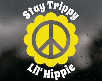Stay Trippy Boho Hippie Peace Flower Decal For Cars, Trucks, Laptops