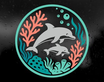 Die Cut Vinyl Decal - Dolphin Mama
