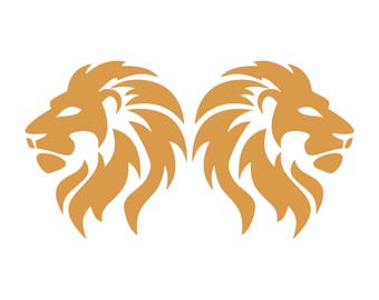 Die  Cut Vinyl Decal Pack - Mirrored Lion Decals For Cars, Trucks, Laptops, And More