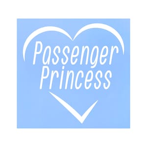 Die Cut Vinyl Passenger Princess Heart Car Decal