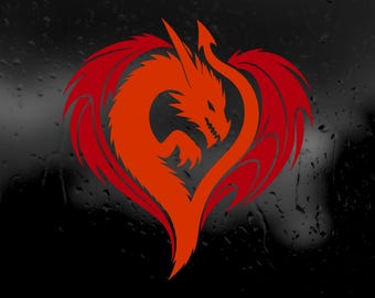 Die Cut Vinyl Decal - Dragon Heart
