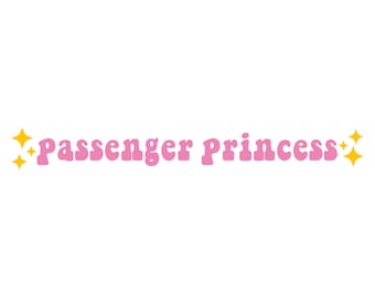 Passenger Princess Vinyl Decal: Waterproof Car Sticker