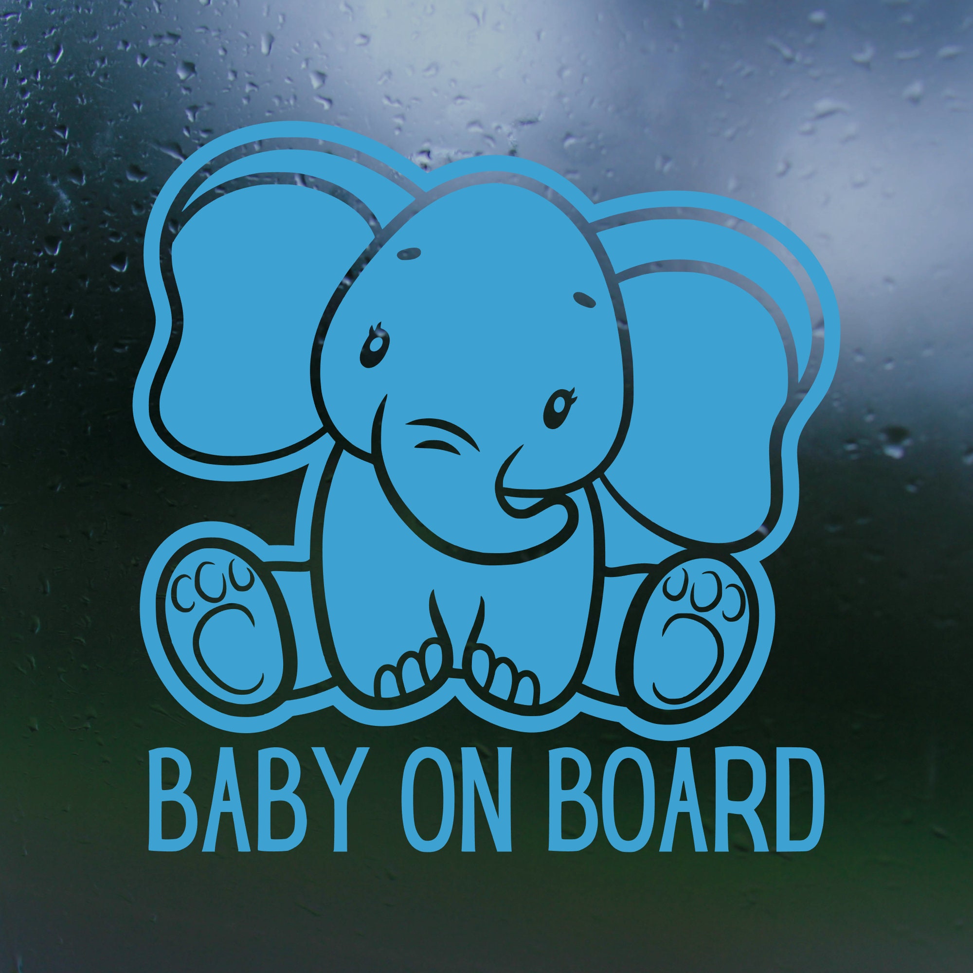 Bebé a bordo. Elefante – Pegatinas infantiles para coche