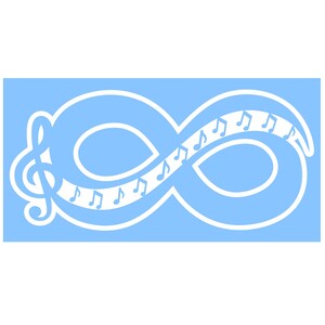 Die Vinyl Music Lover Infinity Decal - Vehicle / Window / Tumbler Waterproof Vinyl Decal