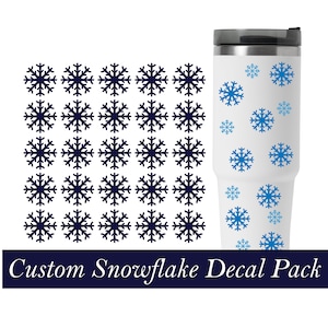 25 Custom Snowflake Vinyl Decals: Waterproof Car, Mug, Laptop Stickers