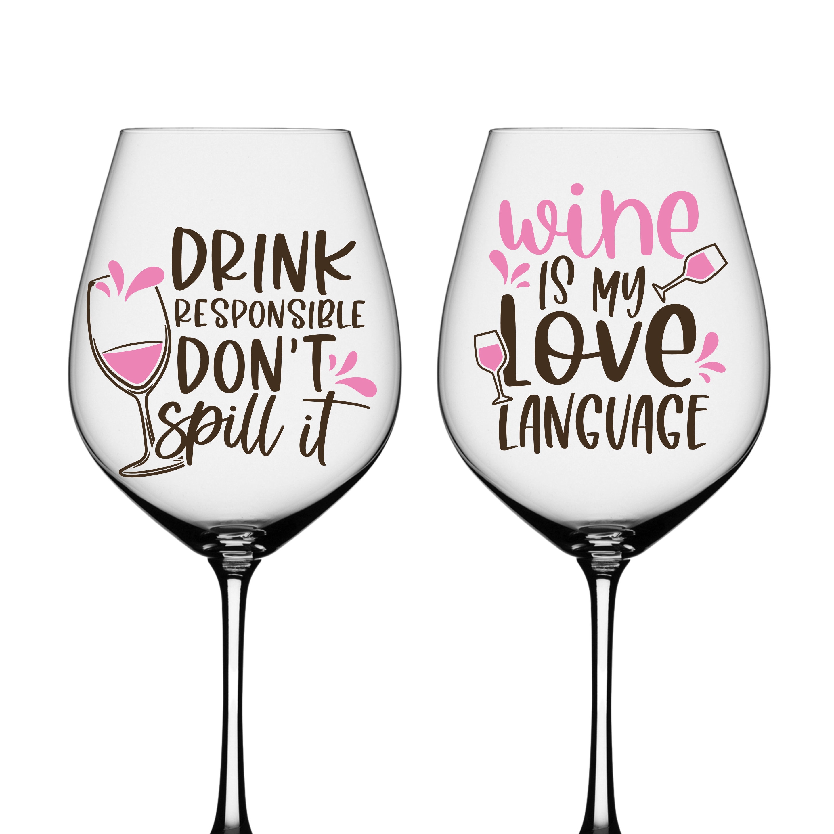 Funny Wine Glass Decals: Waterproof Vinyl Stickers (pack of 2) - Etsy