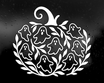 Die Cut Vinyl Decal - Spooky Ghost Pumpkin