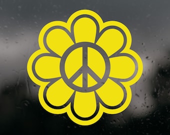Peace Flower Vinyl Decal: Waterproof Car, Laptop, Camper Sticker