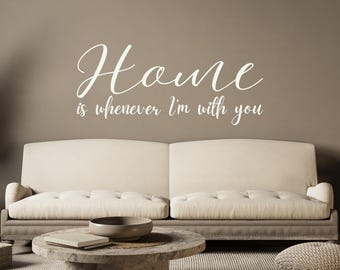 Die Cut Vinyl Wall Decal - Home Is Whenever I'm With You