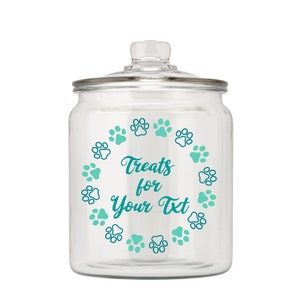 Die Cut Vinyl Decal Custom Dog / Cat Treat Container Decal Paw Wreath