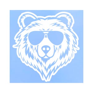 Grizzly Bear with Sunglasses Vinyl Decal - Waterproof Car Decor