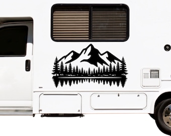Large Die Cut Vinyl Mountain Range Decal