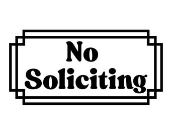 Pegatina "Prohibido solicitar": Adhesivo de vinilo impermeable para exteriores