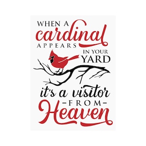 Beautiful Memorial Cardinal Quote Decal For Crafts, Jars, Windows & More