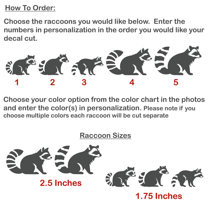 Raccoon Family Die Cut Decal: DIY Car, Laptop, Window Decor - Etsy