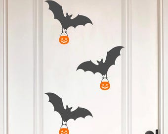 Removable Die Cut Vinyl Trick Or Treat Bats