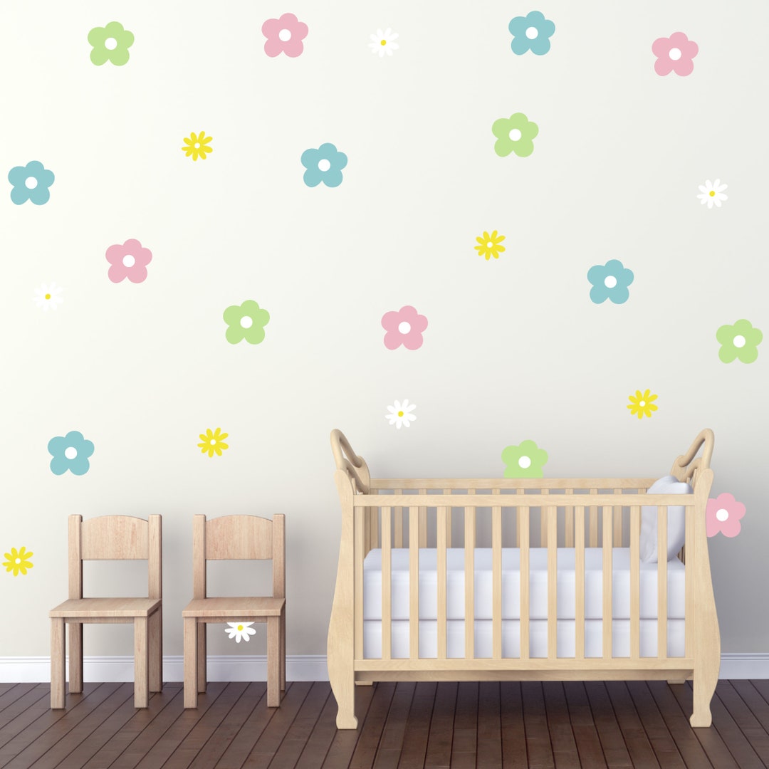 Customizable Dye Cut Vinyl Wall Decal Pack Boho Flower Nursery