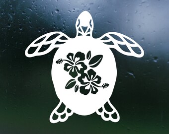 Hibiscus Sea Turtle Decal