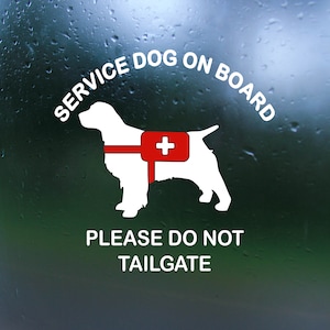 Service Dog On Board Vinyl Decal- Car Decal, Truck Decal, Rear Window Decal