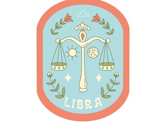 Libra Zodiac Sign Waterproof Vinyl Sticker Decal