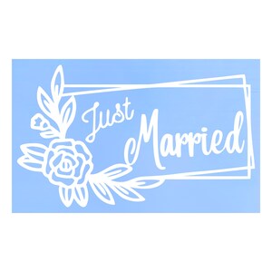 Die Cut Vinyl Just Married Decal For Vehicles / Windows