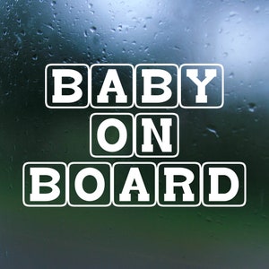 Toy Block Baby On Board Vinyl Decal- Car Decal, Rear Window Decal, Bumper Sticker