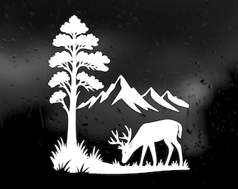 Die Cut Vinyl Decal - Grazing Buck Decal