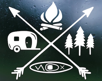 Dye Cut Vinyl Camping Arrow Decal  Car Decal, Truck Decal, Laptop Decal, Tumbler / Mug Decal , Decal Sticker