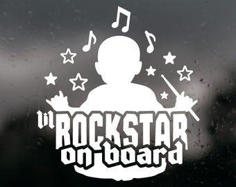 Rockstar On Board Decal: Waterproof Vinyl Car Window Sticker