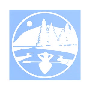 Kayak Outdoor Scene Vinyl Decal: Waterproof Car/Truck Sticker